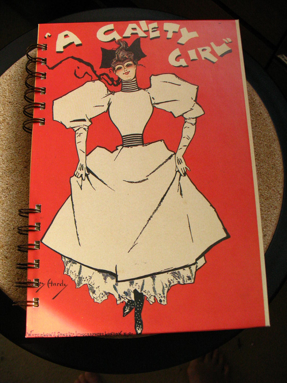A Journal Scrapbook Sketchbook from Vintage Posters Wire Bound - Gaiety Girl One of a Kind and in stock