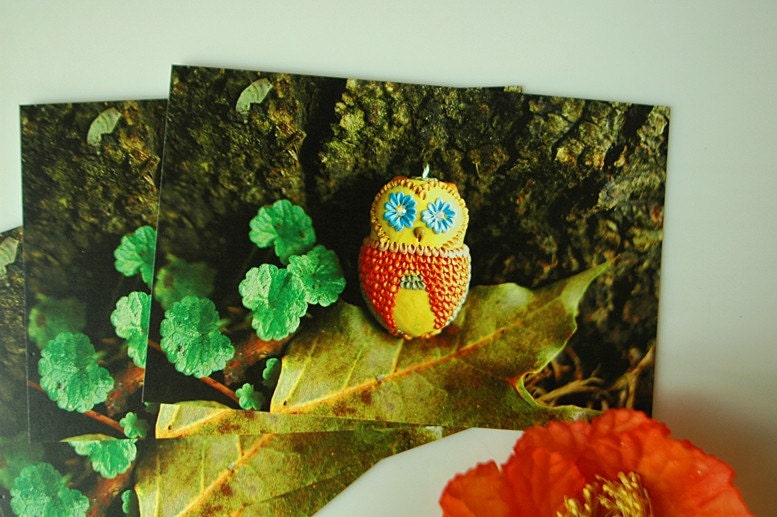 sweet little sunshine owl cards - set of 4