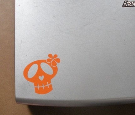 Skull with flower Vinyl decal