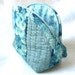 Hand-quilted Patchwork Zipper Purse-Blue Flowers