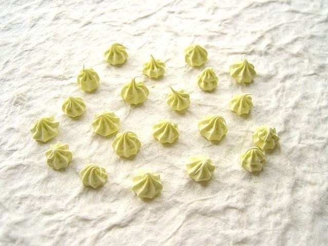 Cute Japanese Slicon Whip Cream Clay Sweets Embellishments - 21 Whip Cream Cabochons 5mm YELLOW
