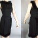 Vintage 50's Black Fluffy Marabou Dress Cocktail Party S M