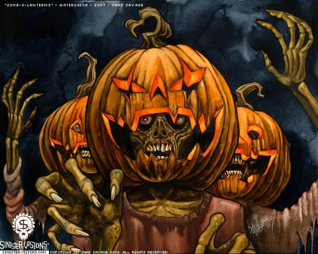 Zomb-O-Lanterns Original Painting by Chad Savage