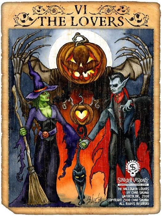 The Halloween Lovers Original Painting by Chad Savage
