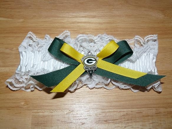 Handmade Green Bay Packers Wedding Garter