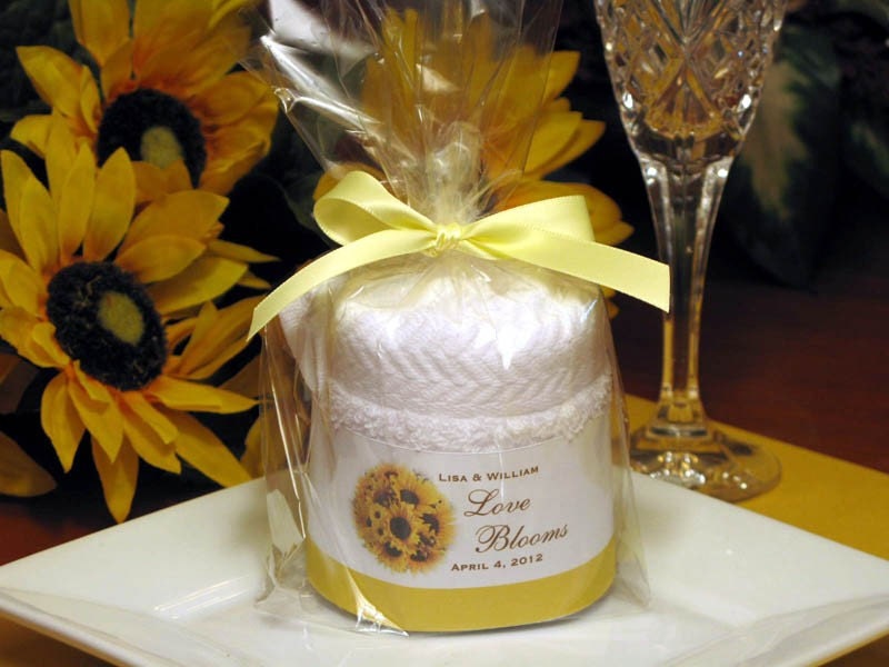 SUNFLOWER baby shower birthday bridal wedding towel cake favors