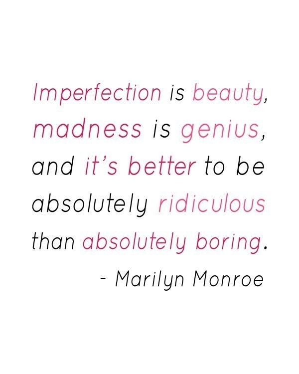 Imperfection is Beauty - Marilyn Monroe Illustrated Quote Print