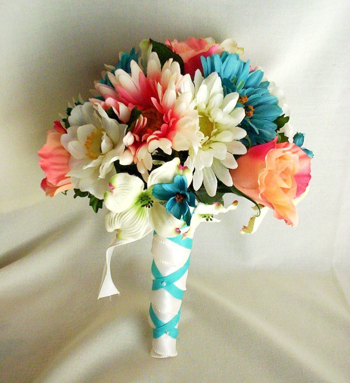 teal wedding flowers