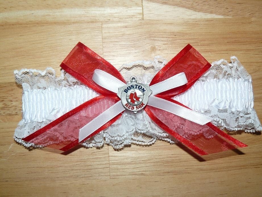 Handmade Inspired Boston Red Sox Wedding Garter