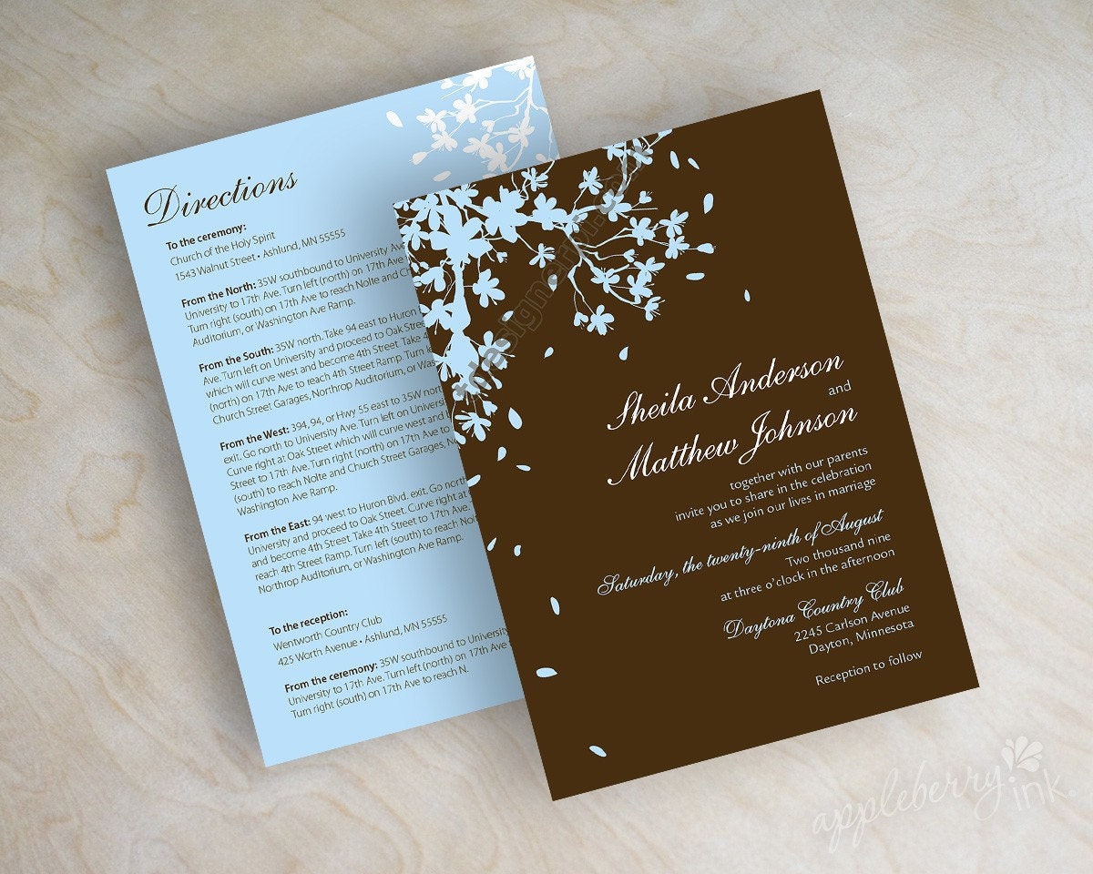 magnolia tree wedding invitations