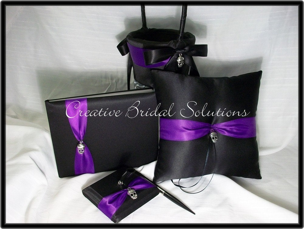 black and purple wedding theme