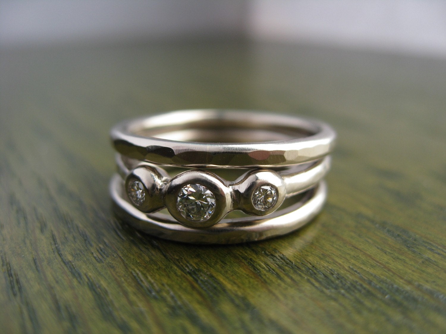 3 stone ring stack engagement
