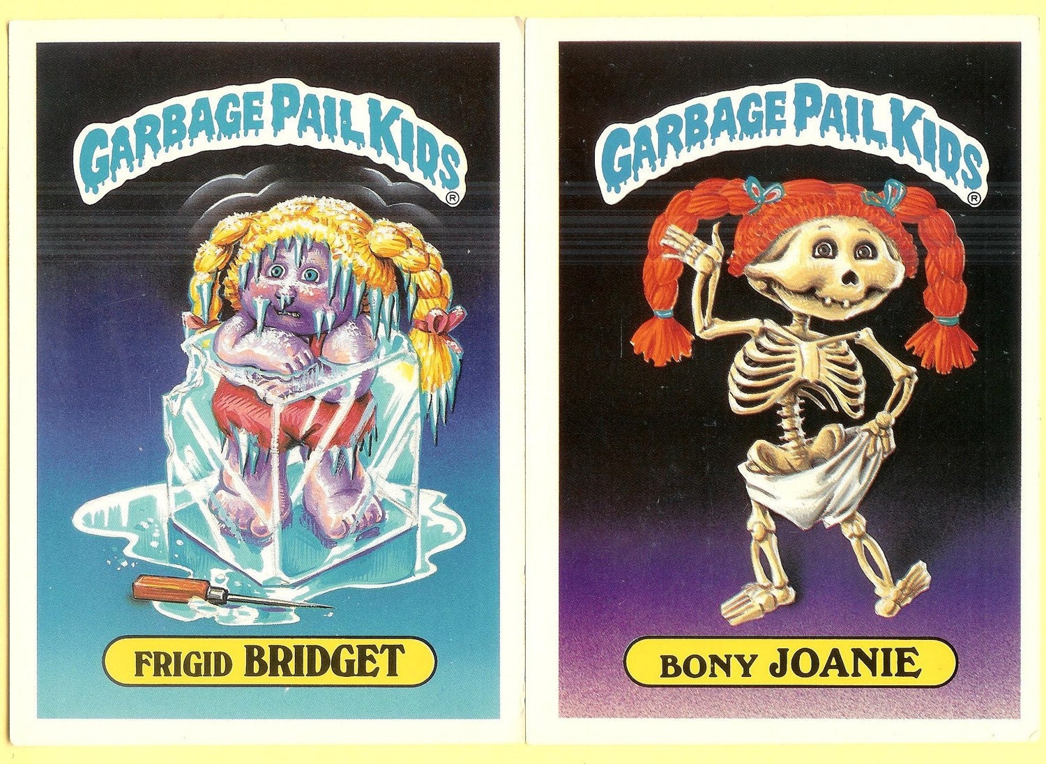 SALE - Vintage GARBAGE PAIL KIDS Two Large - TOPPS Chewing Gum trading ...