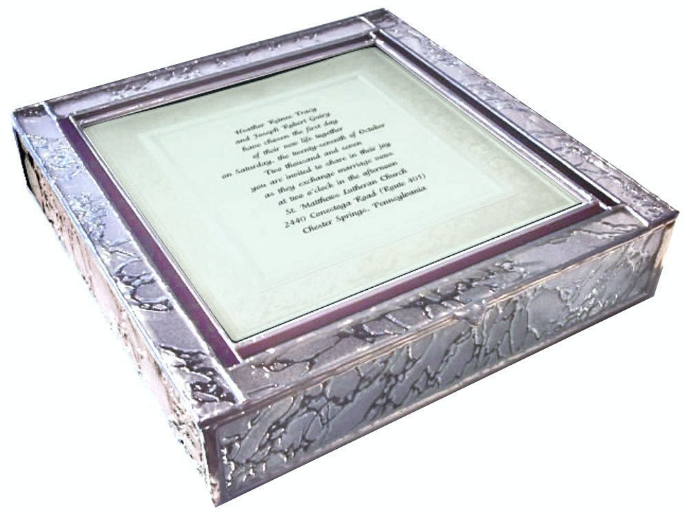 Stained Glass Wedding Invitation Keepsake Box From BazaarGlass