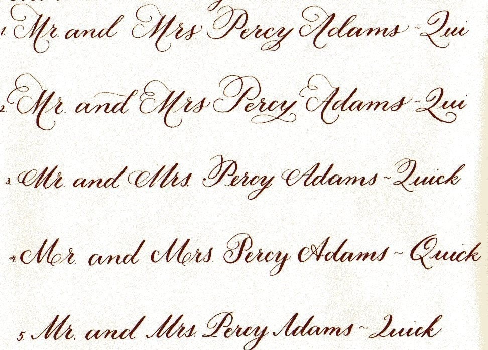 Wedding Calligraphy Hand Calligraphy for Envelope Addressing Placecards 