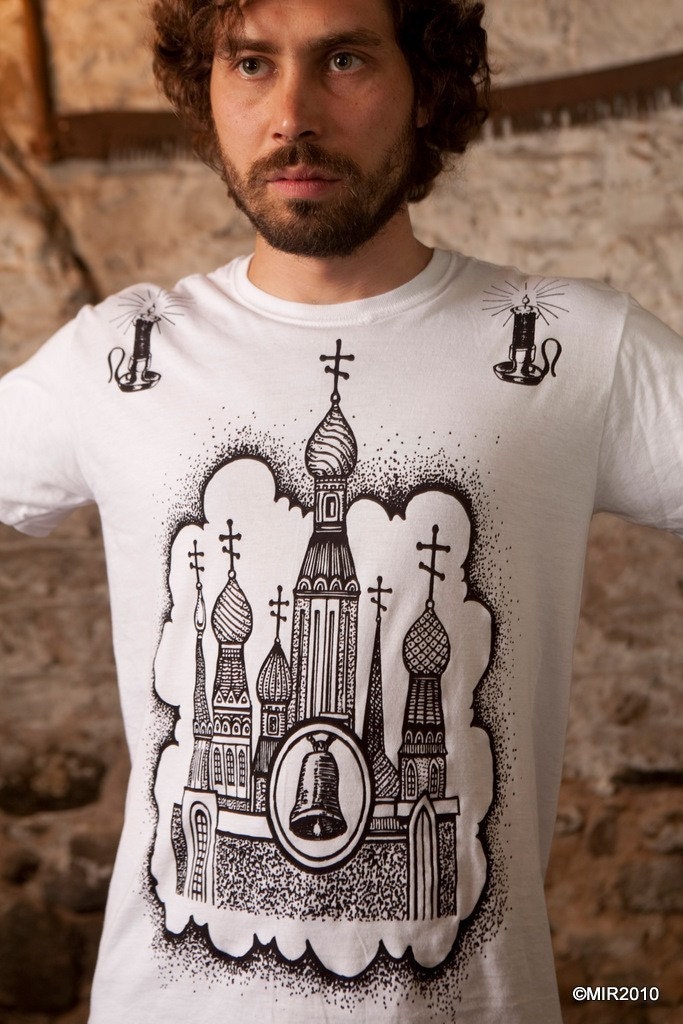MIR049 Sabor and Svechki Russian Criminal Tattoo TShirt Black White 