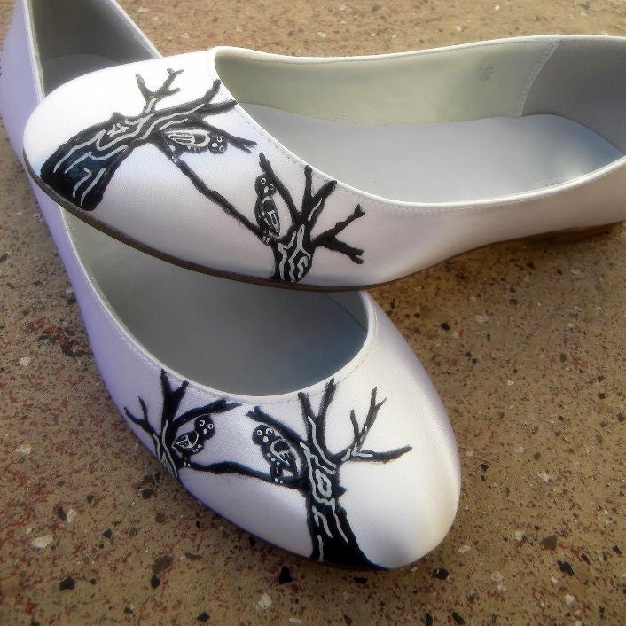 Wedding Colored flatsBridesmaids bridal shoes painted and personalized