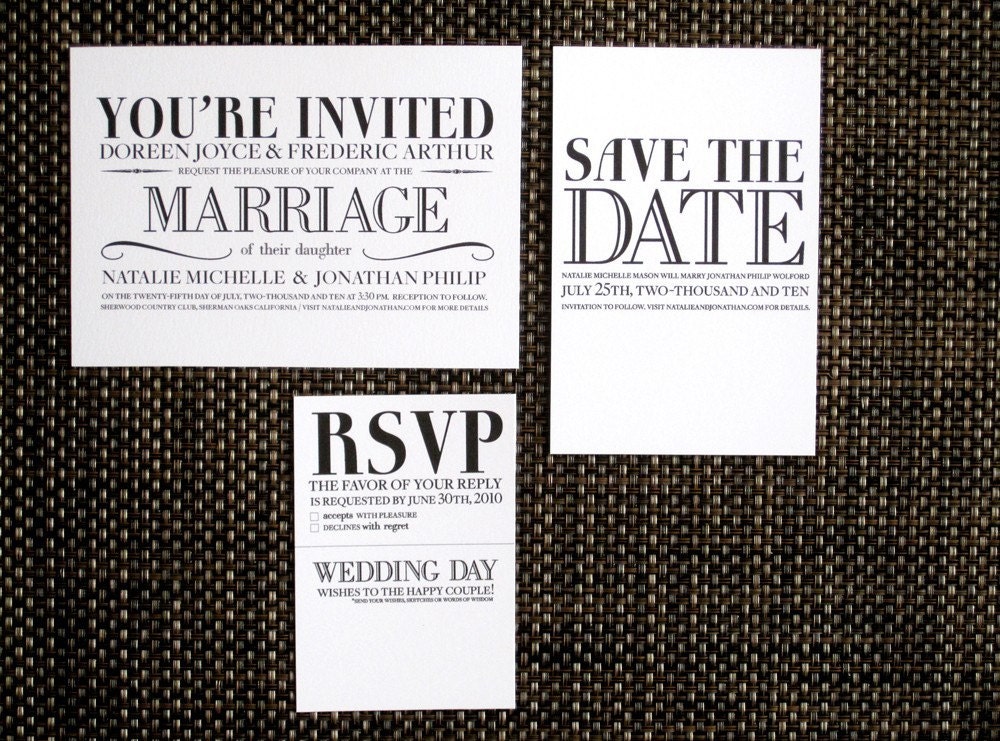 VINTAGE MODERN WEDDING INVITATION TEMPLATE KIT digital file custom color 