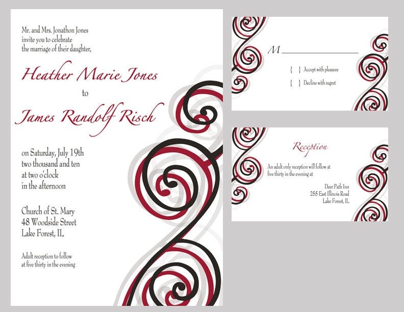 Black And Red Wedding Invitation From Ewodesigns