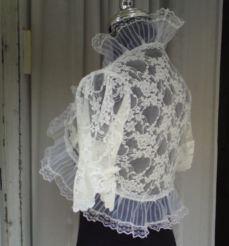 ROMANTIC ivory bridal lace bolero jacket lace shrug wedding shrug wedding 