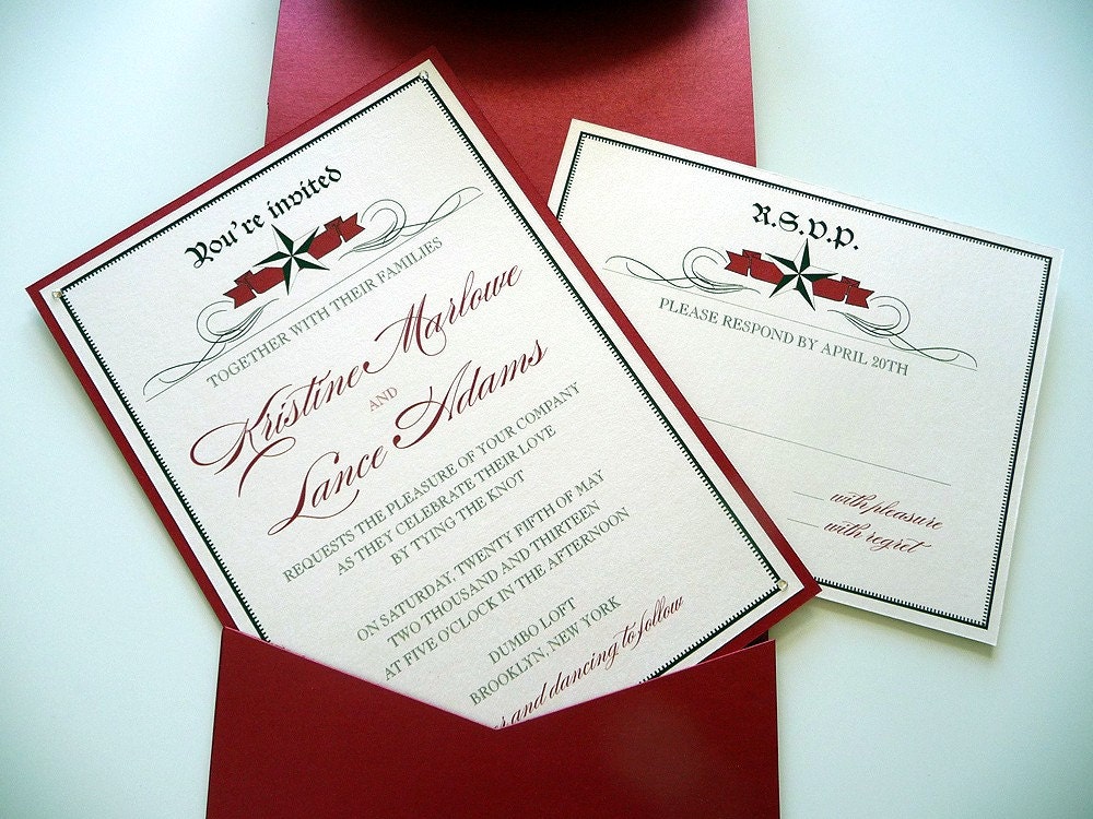 Rock and Roll Inspired Wedding Invitations From PrettyStationeryShop