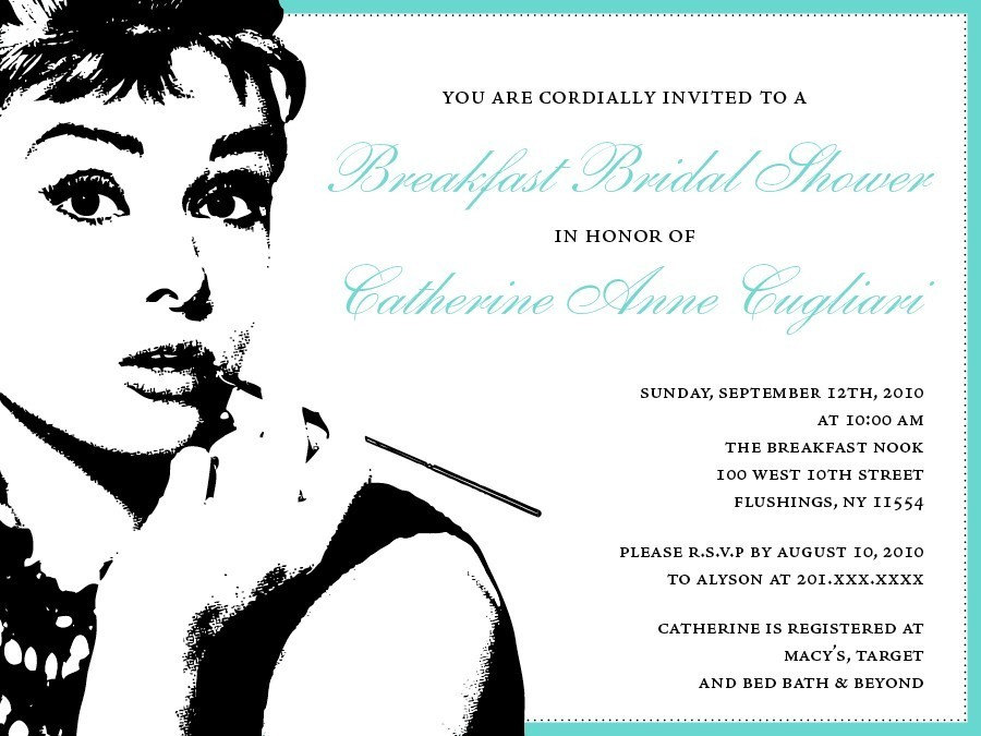 Breakfast at Tiffany's Bridal Shower Invitations From peprmetpat
