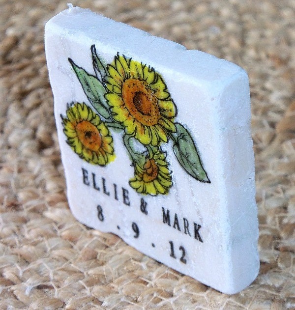 Sunflower Wedding Favors Save the Date Magnets Set of 60
