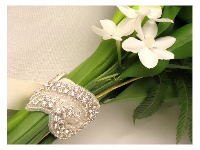 beaded bridal bouquet wrap