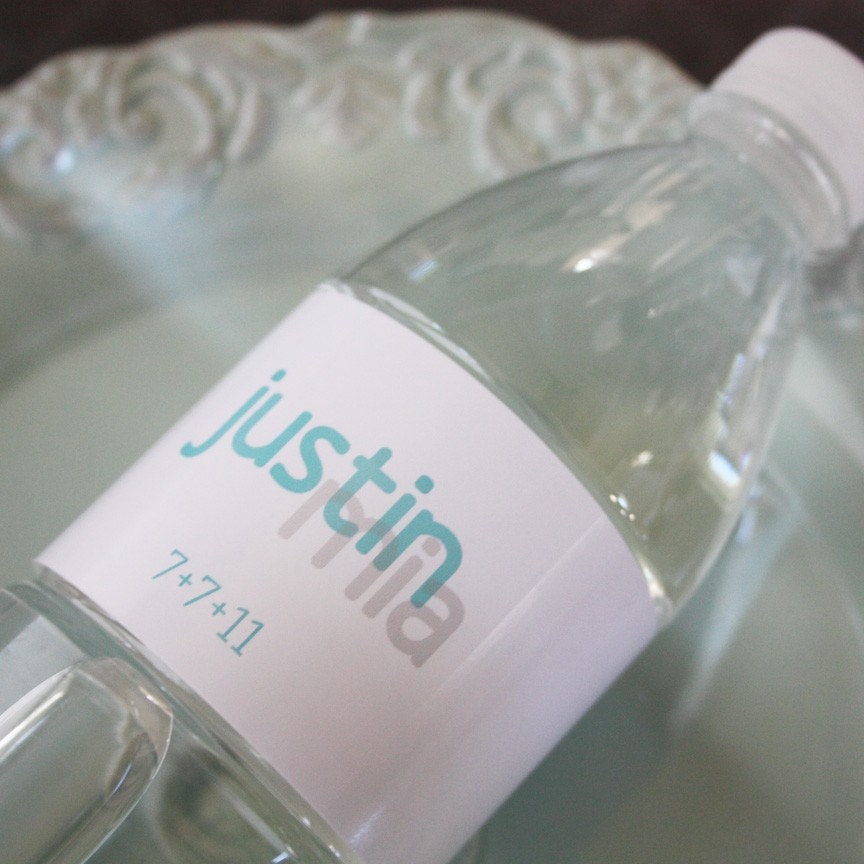 Printable Personalized Water Bottle Labels Wedding Designs