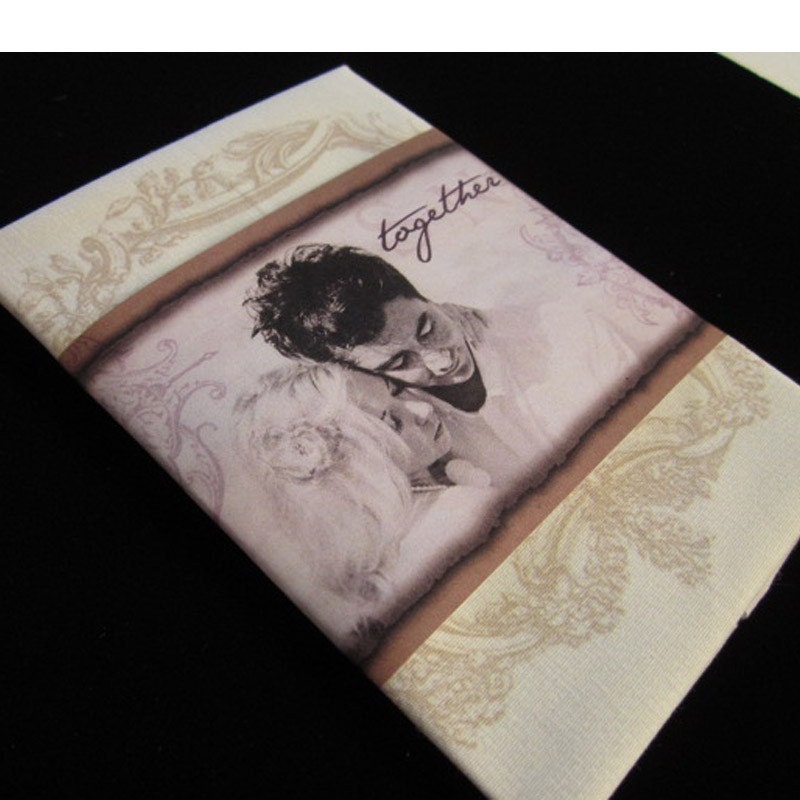 Wedding Handkerchief Invitation SAMPLE Join Us Vintage Hydrangea 