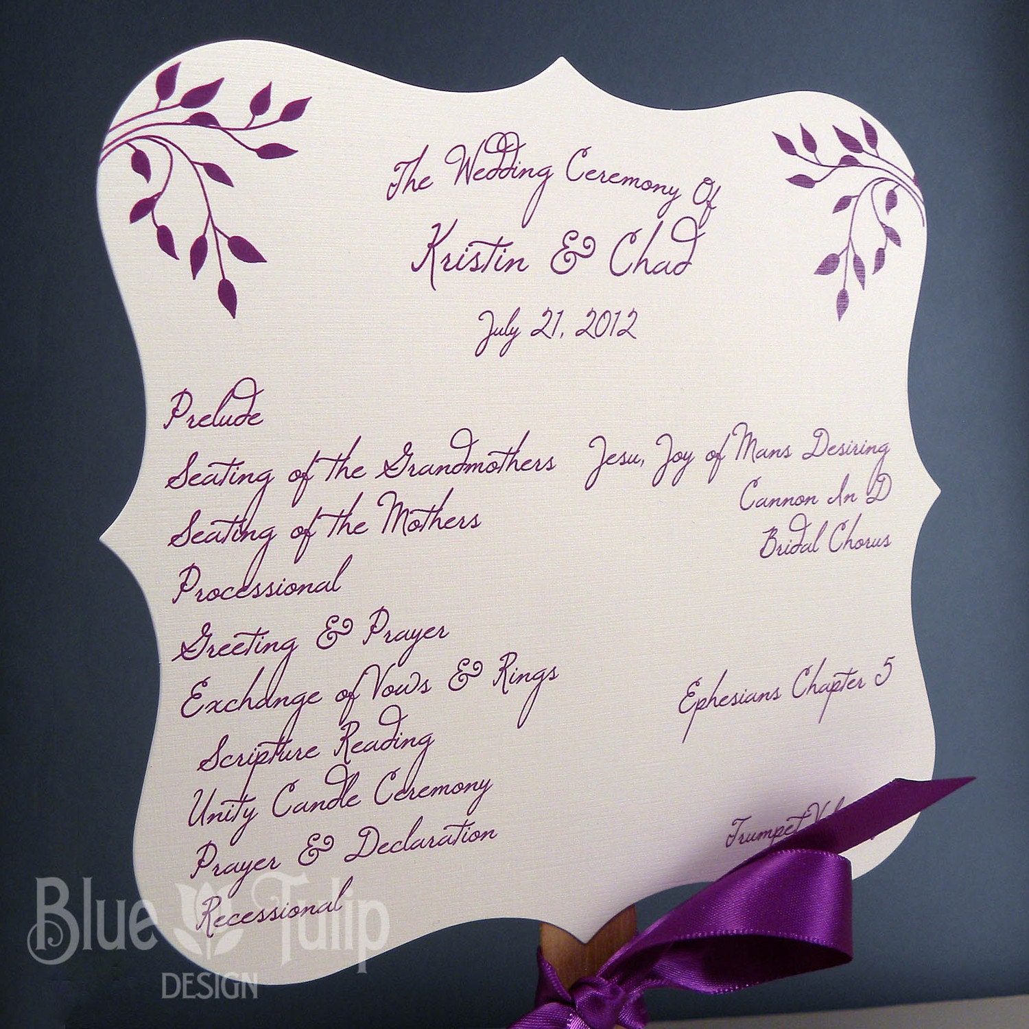 Paddle Fan Wedding Program in