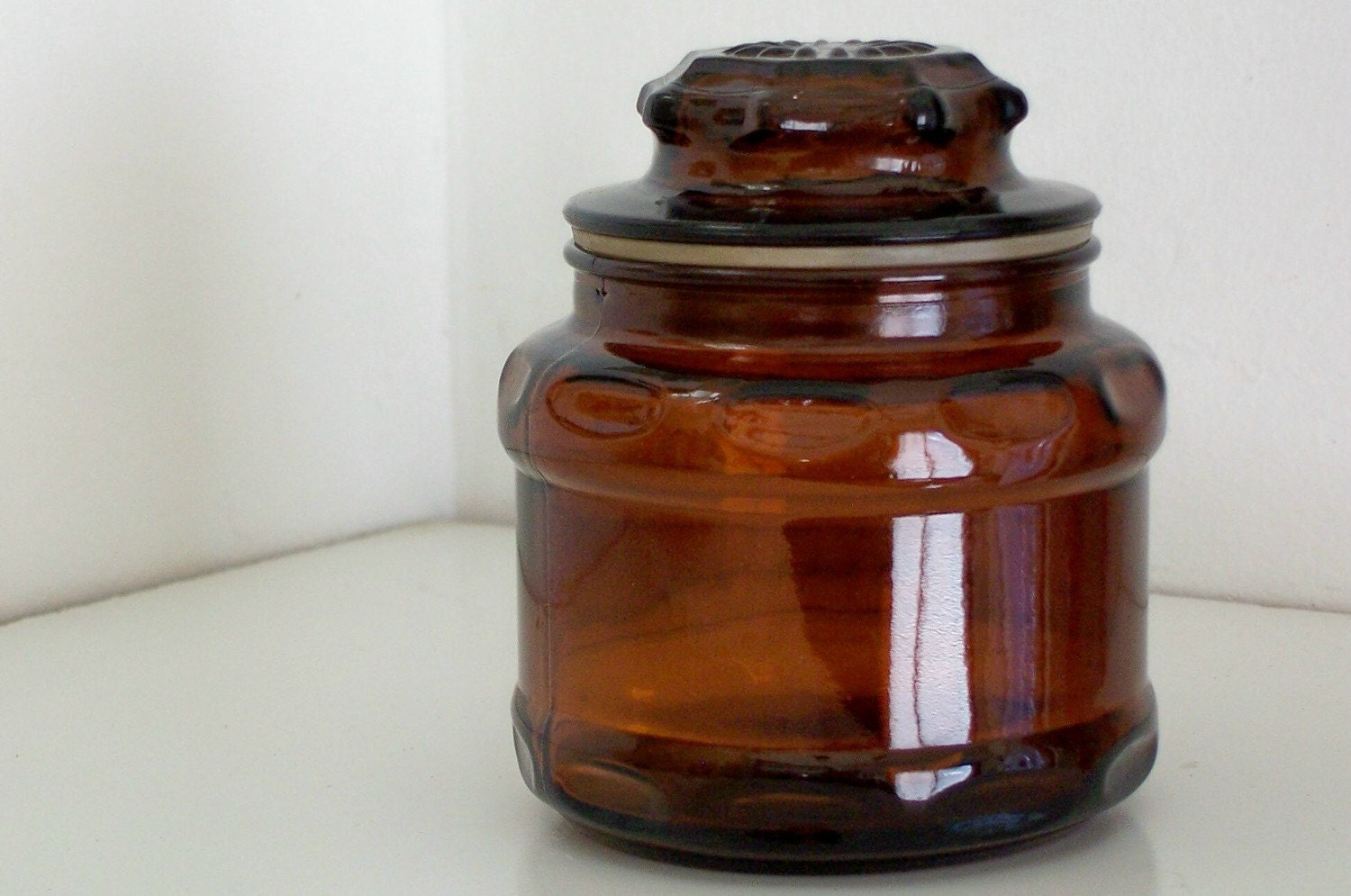 brown apothecary candy jar