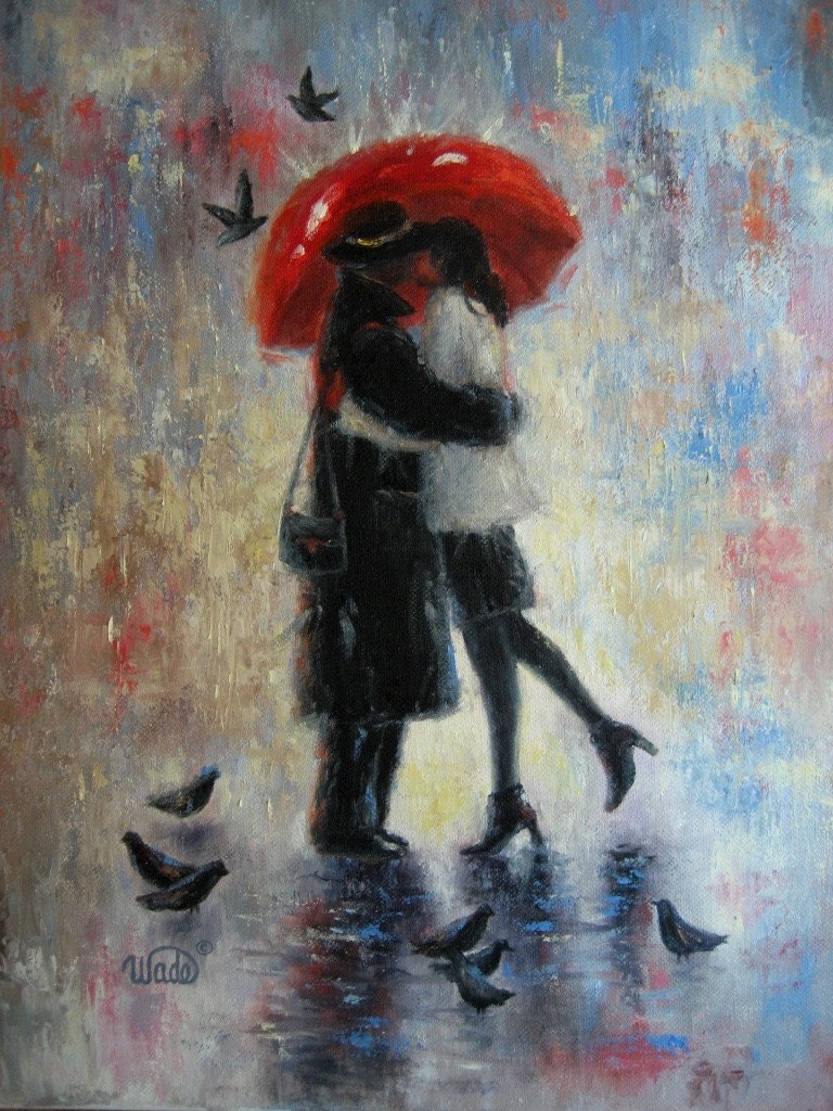 Lovers+kiss+painting