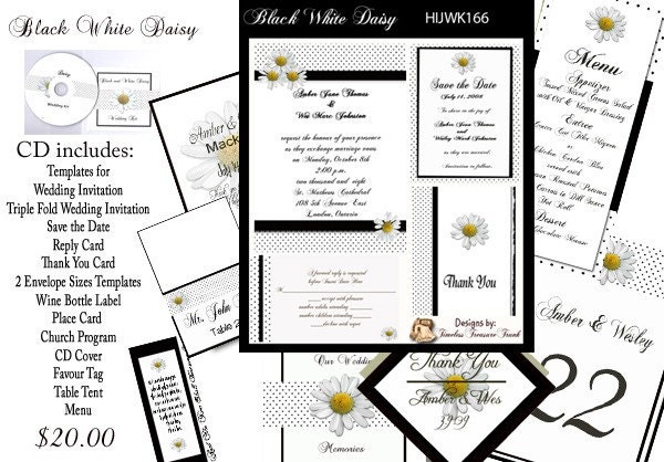 diy wedding invitation kits black and white