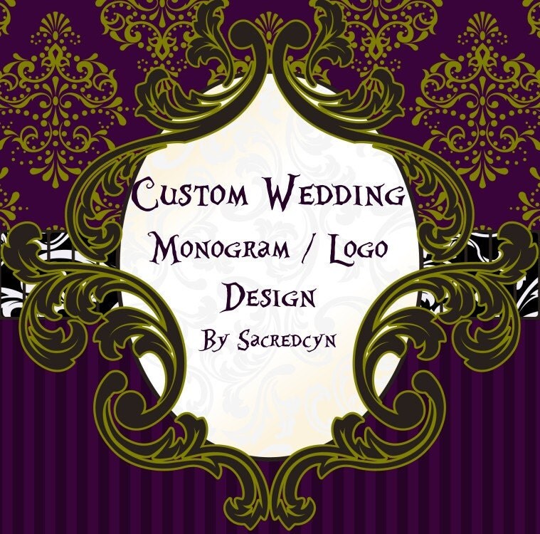 Custom Wedding Monogram Logo Design Digital File OOAK Wedding Designs