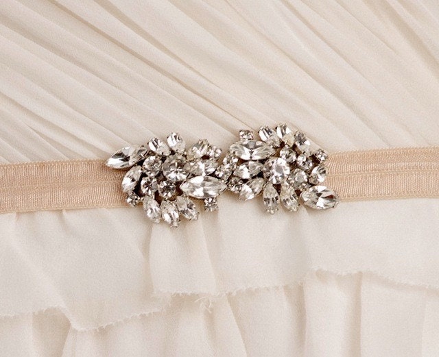 022 Vintage Inspired Rhinestone Clasp satin belts bridal bridal ivory 