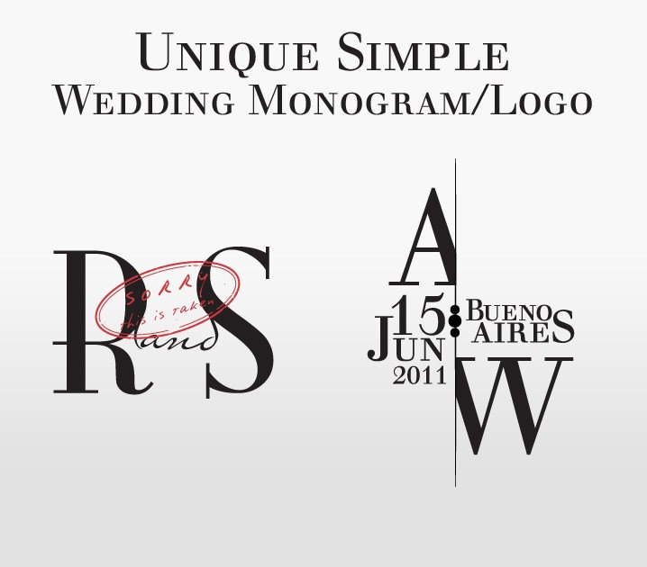 Simple Wedding Monogram Logo Custom From aricklph