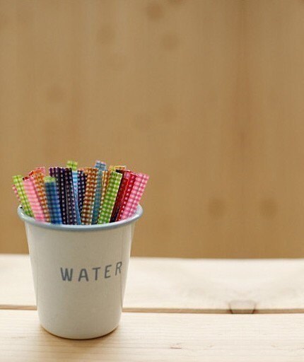 18 Colorful Gingham Check Twist Ties