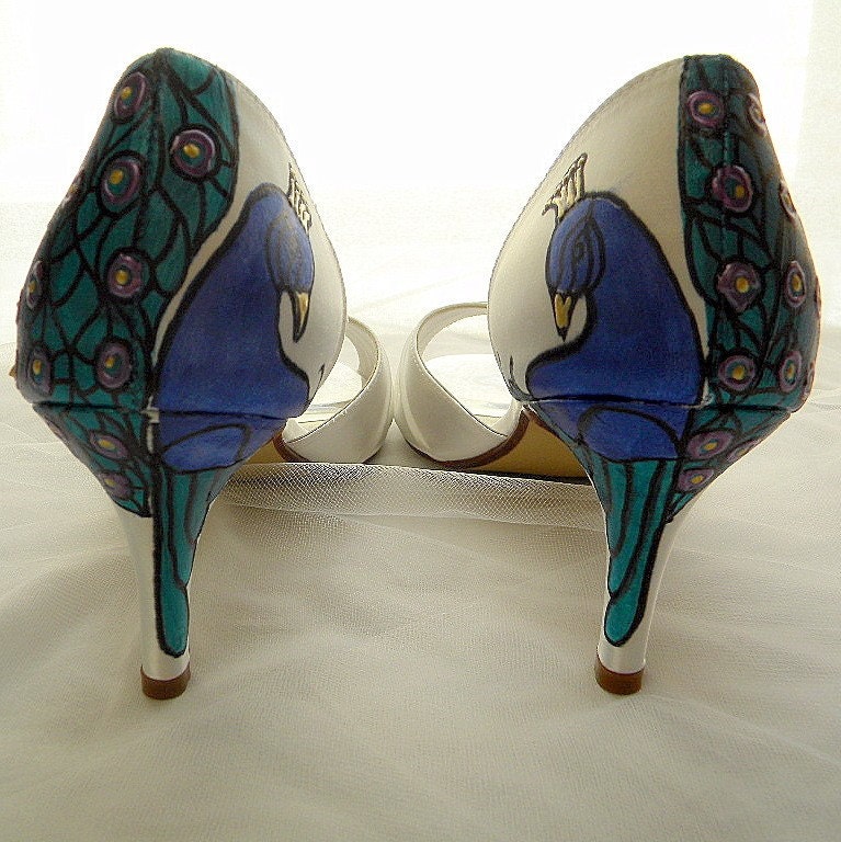 Wedding Shoes something blue peacock Plum From norakaren