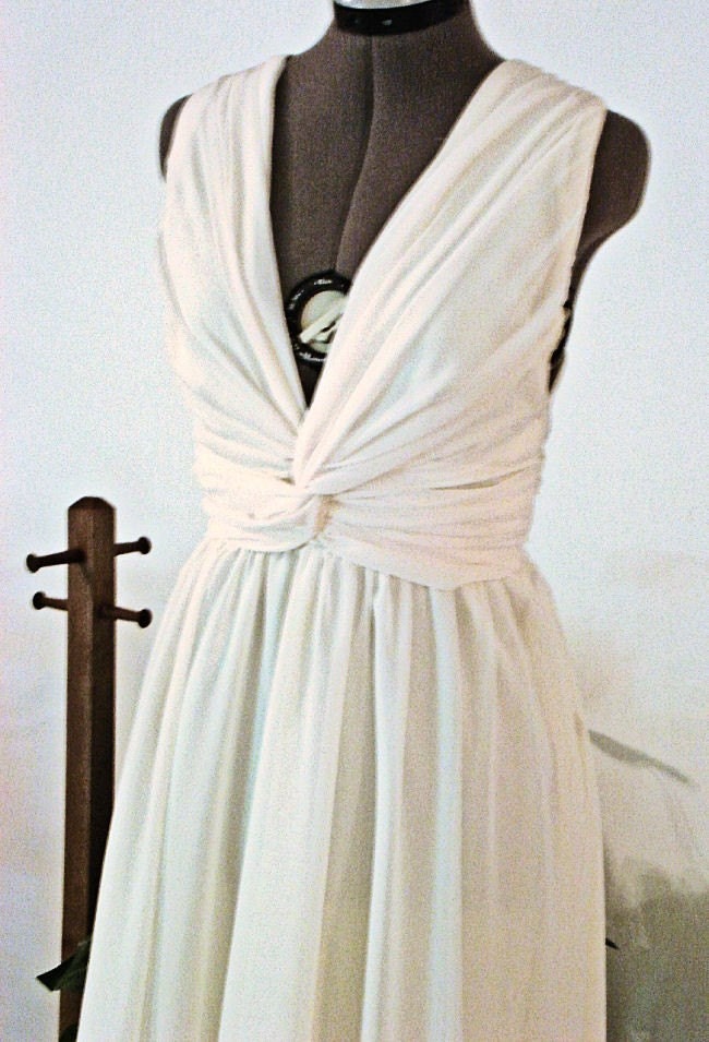 VENUS Short Grecian Wedding Dress by Sash Couture ethereal soft and flowy 