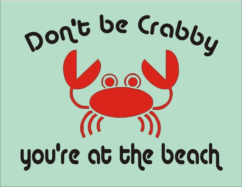 Stencil beach crab island ocean funny image andwording combined are approx