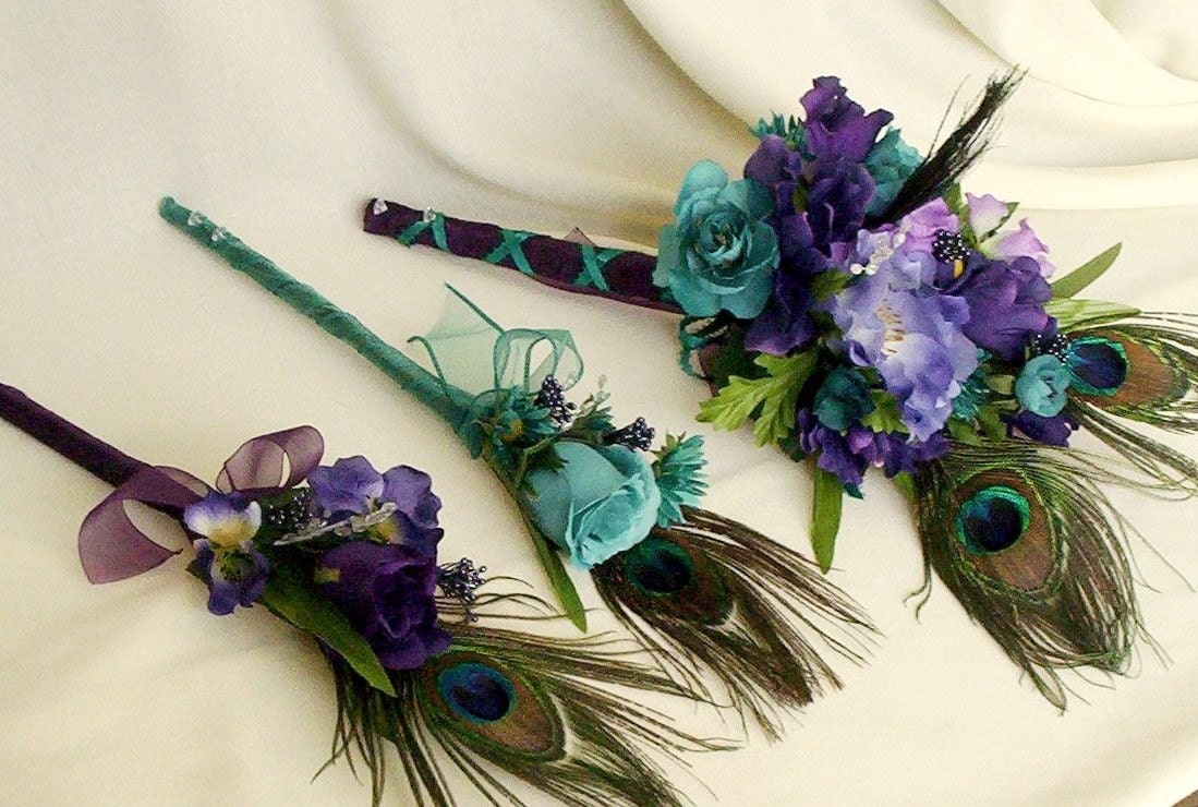 teal wedding flowers