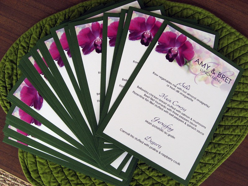 Hawaiian Tropical Beach Wedding Menu Card Invitation Custom order for Ryan