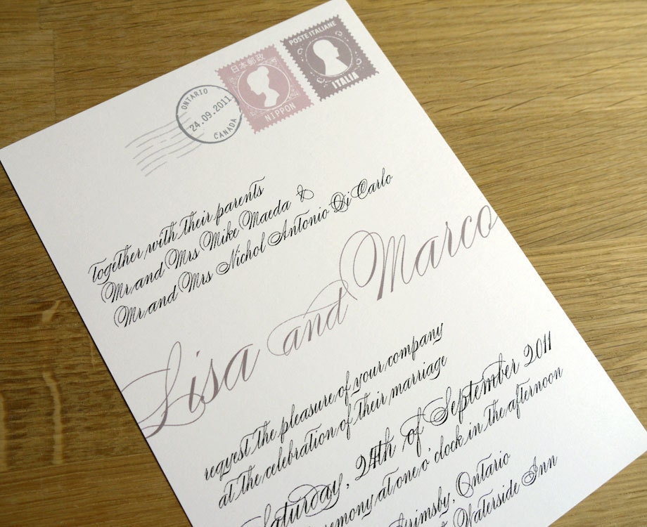 LOVE LETTER wedding invitation SAMPLE only From twoforjoypaper