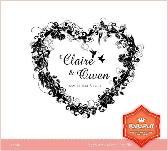 Frame Design Clip art for scrapbooking wedding invitation card 