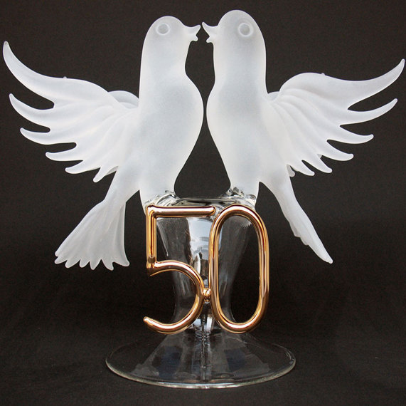 Lovebirds 50th Anniversary Wedding Cake Top Topper From ProchaskaGallery
