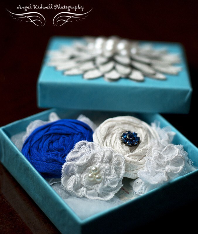 Something ROYAL Blue Wedding Garter SET includes toss From rosebudlips