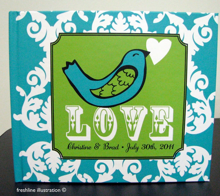 Made to Order Wedding Guest Book Personalized to Your Wedding Color Scheme