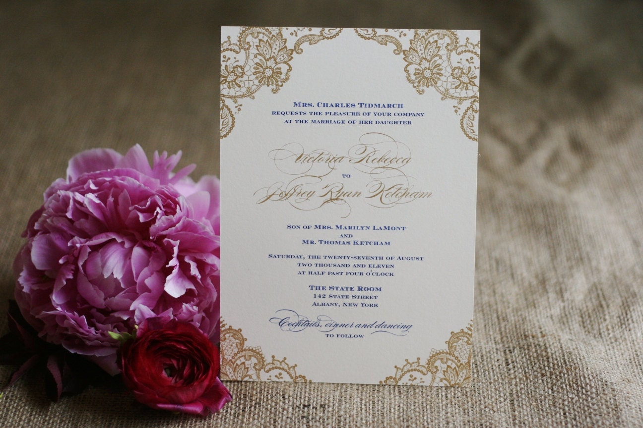 vintage lace wedding invitations