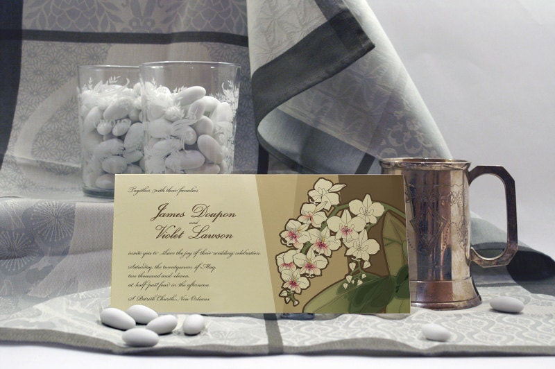 wedding invitation designs blue orchids